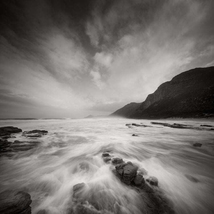 Classic Black & White - Misty Cliffs